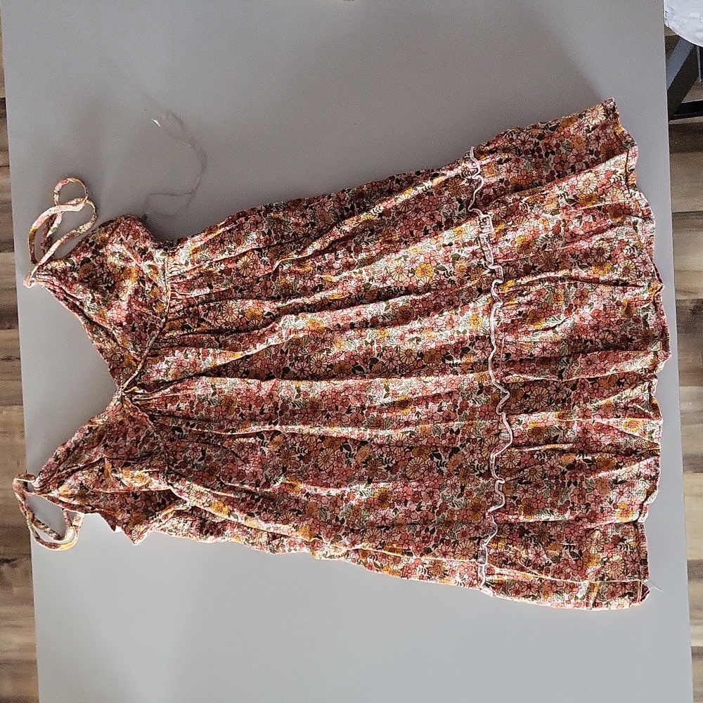 Medium Wild Flable Flower Mini Dress